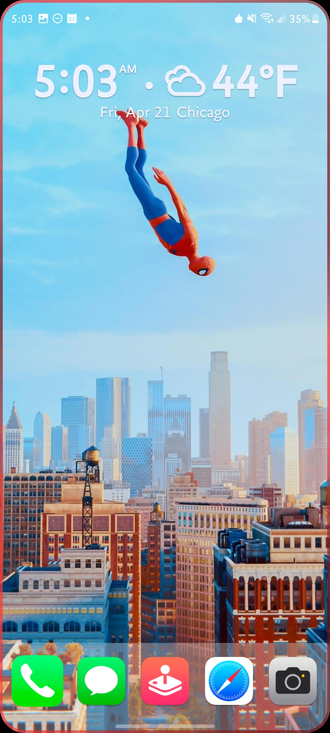 Screenshot of Peter Parker Spiderman falling
