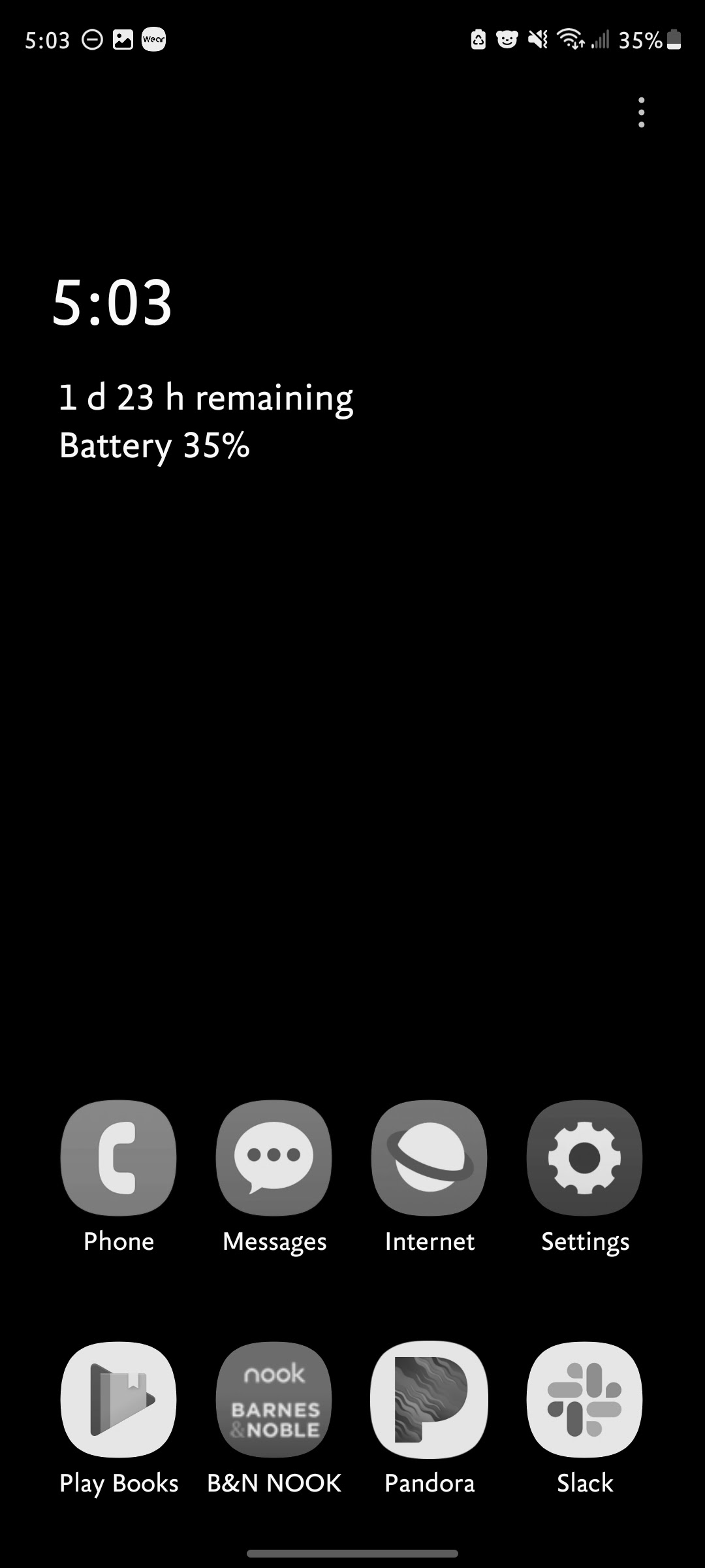 Screenshot of phone screen that is dark